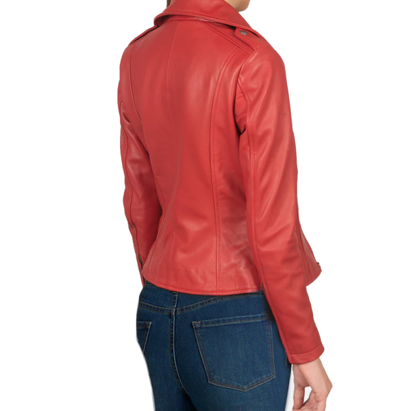 red leather jacket women