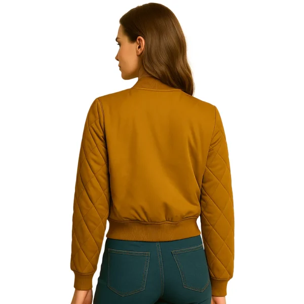 womens-varsity- gold-bomber-jacket