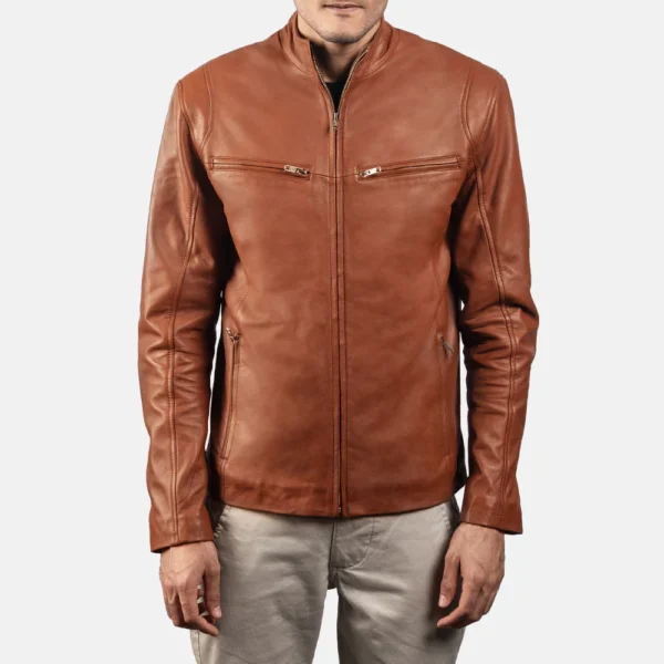 classic-ionic-brown-leather-biker-jacket brown leather biker jacket
