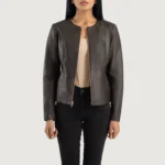 elixir-dark-brown-collarless-jacket elixir-dark-brown-collarless-jacket