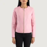 elixir-pink-collarless-leather-jacket