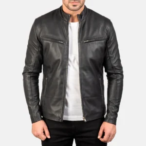 Black Colour Leather Jacket