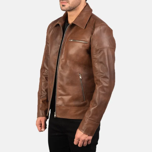mens-lavendard-biker-brown-jacket
